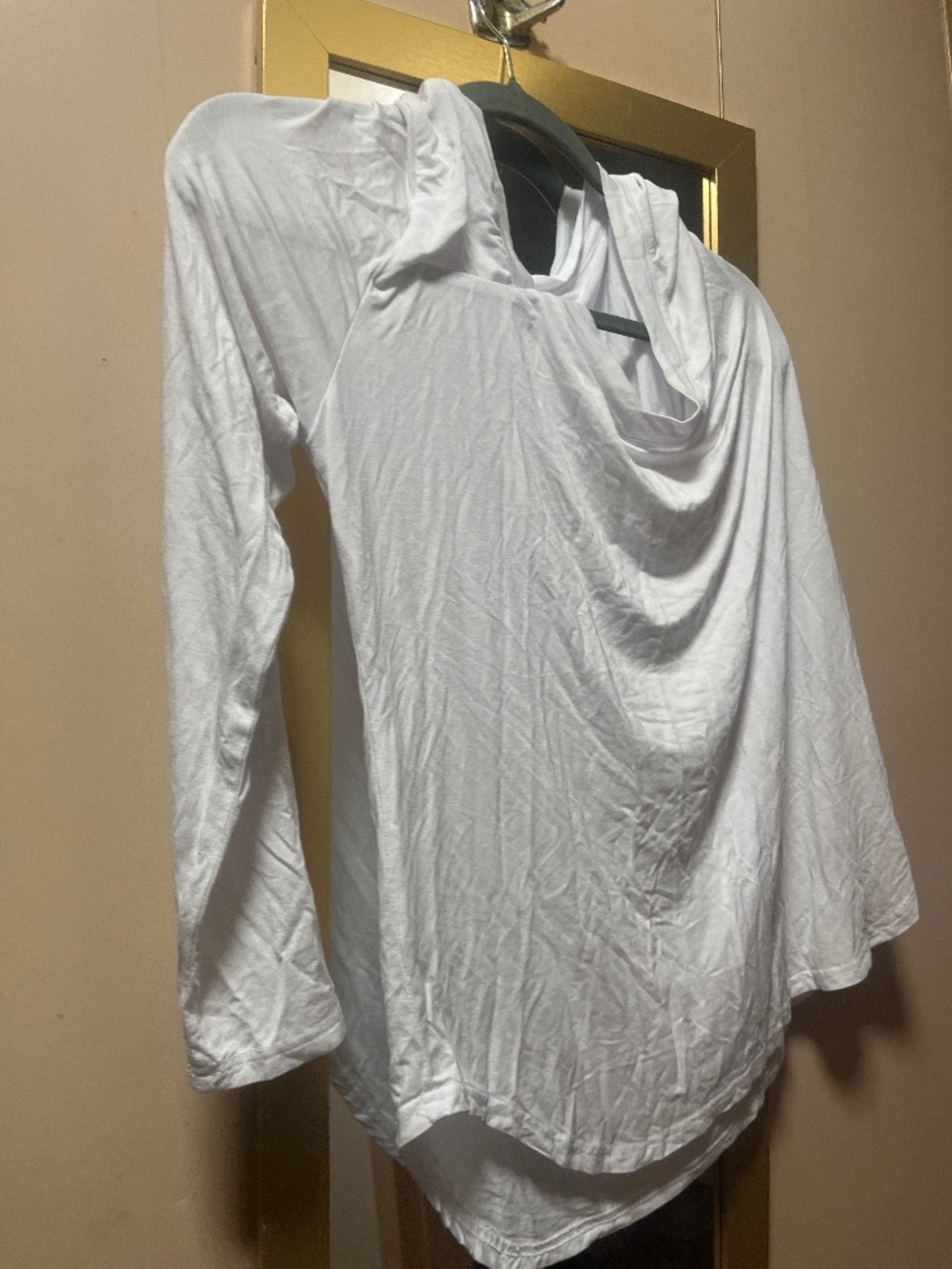 White womens wide neck shirt